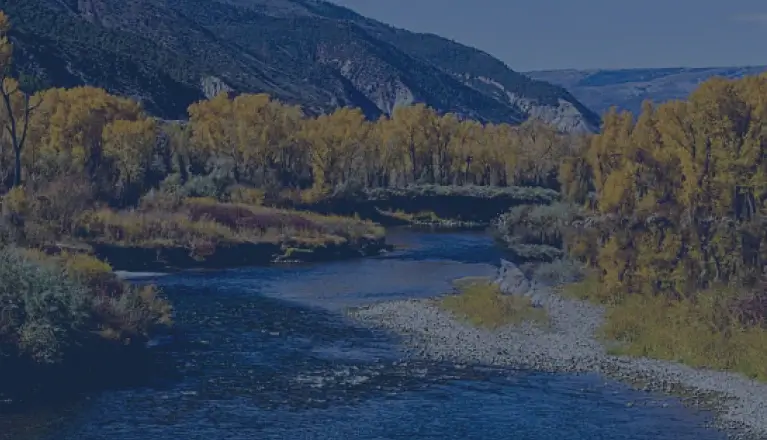 a river flowing through a valley